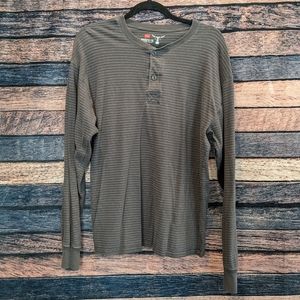 Gray Striped Henley